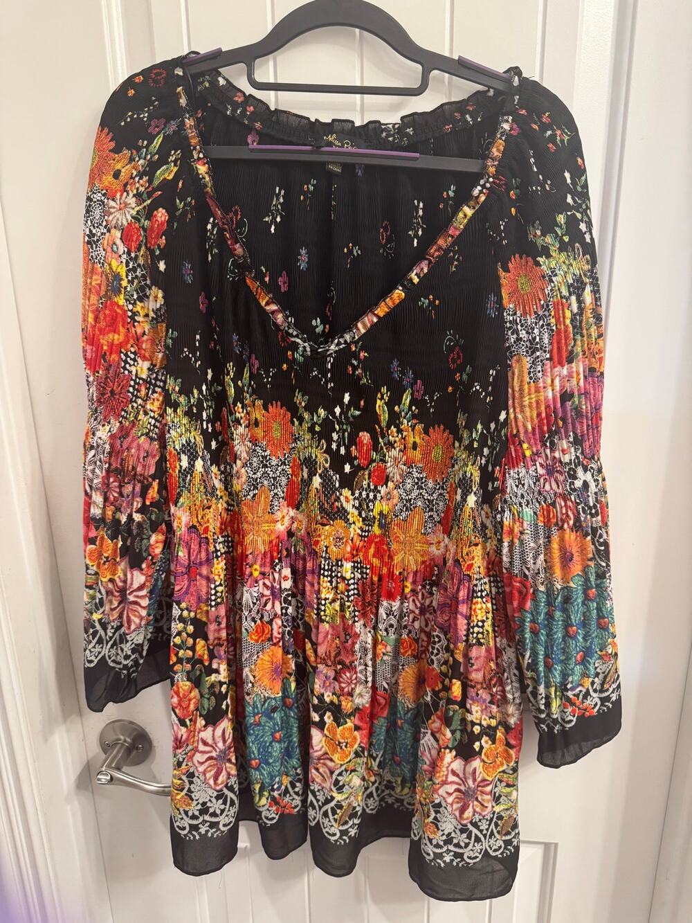 Melissa Paige 2X Multicolor Boho Floral Peplum Top